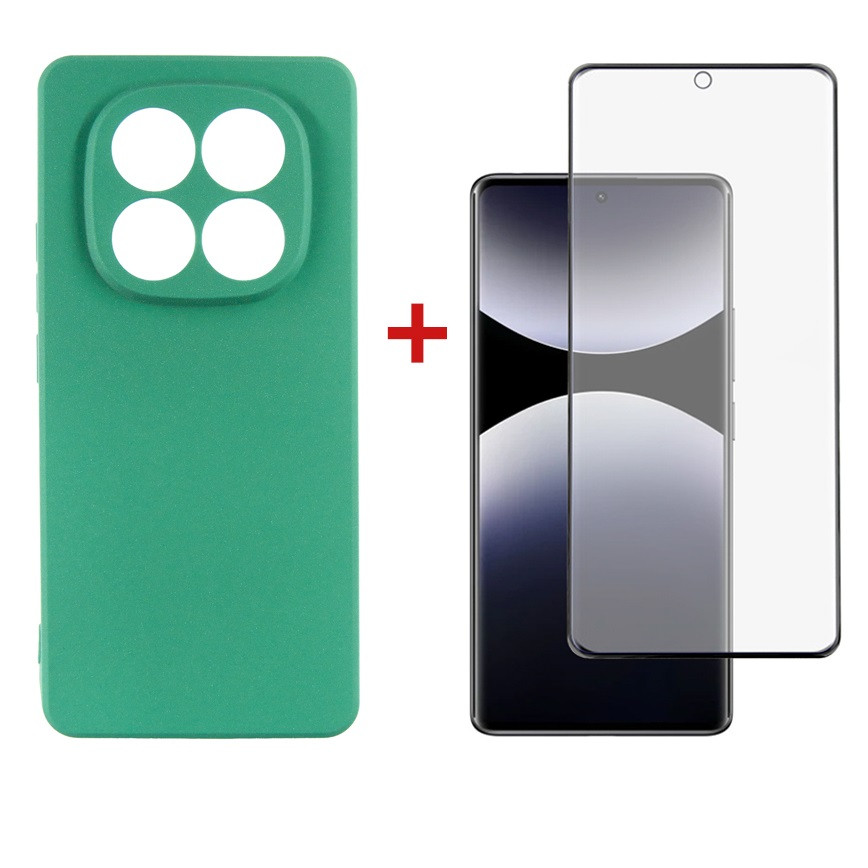 Чохол-накладка Dengos Soft для Xiaomi Redmi Note 14 Pro Mint (DG-KM-132) + захисне скло, фото 1