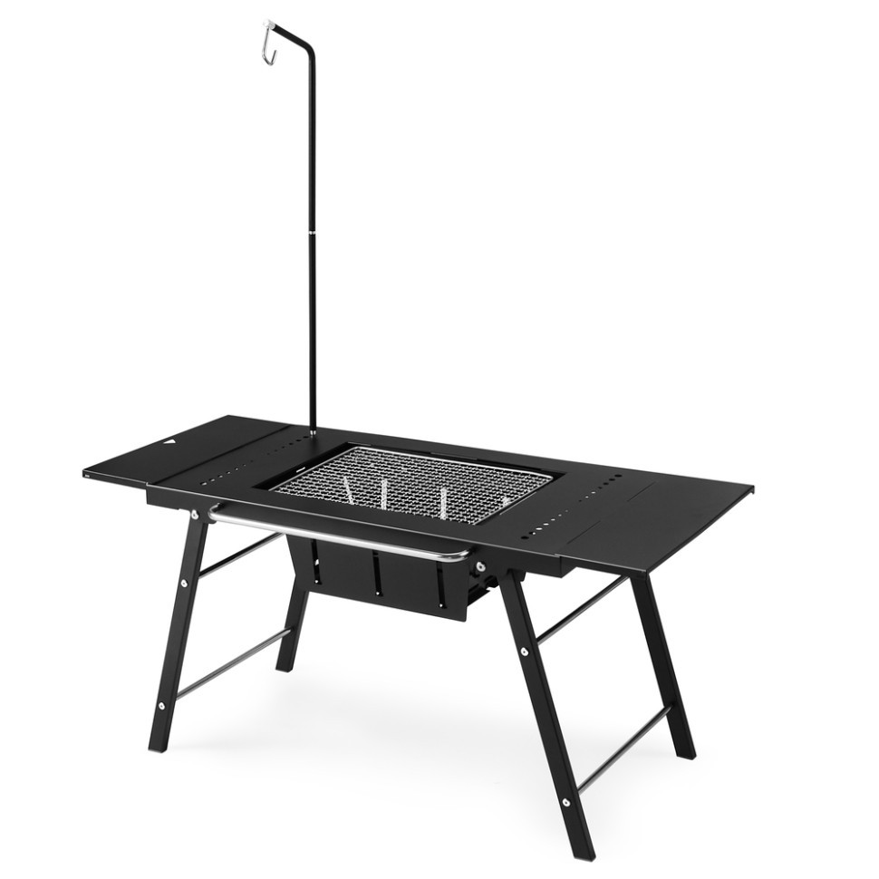 Стіл Naturehike CNK2350CF018 для барбекю сталевий Чорний