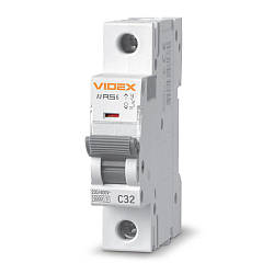 Автоматичний вимикач VIDEX RESIST RS6 |1п, 32А, С, 6кА, 1 шт| (VF-RS6-AV1C32)