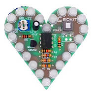 Радіоконструктор світлодіодне миготливе серце зелене світло 22 світлодіоди
