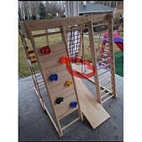 Спортивний комплекс вуличний дитячий Акварелька-outdoor 3 дерев'яний ігровий із гіркою, фото 7