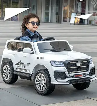 Дитячий електромобіль джип Toyota Land Cruiser (2x35W,12V7A) White, фото 1