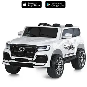Дитячий електромобіль джип Toyota Land Cruiser (2x35W,12V7A) White, фото 4