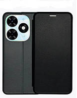 Чохол-книжка для Tecno Spark 20C (чорний колір) на магніті з відділом для карток