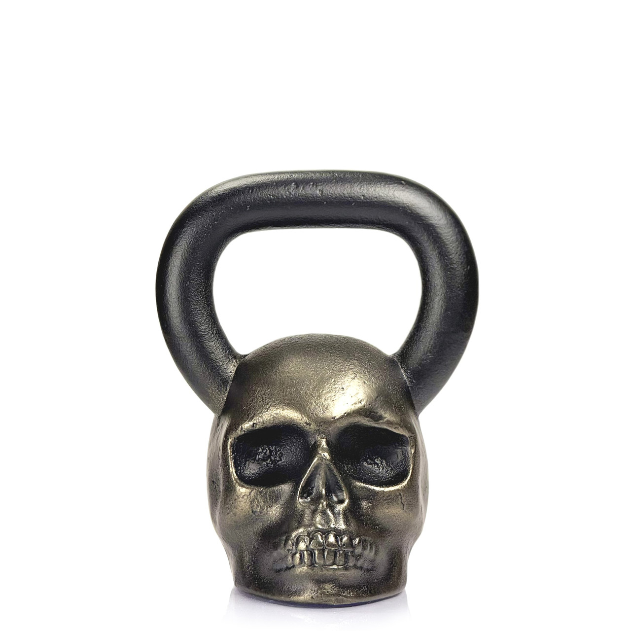 Дизайнерська спортивна гиря "Skull" Бронзовий 16 кг | Подарунок хлопцю для тренування