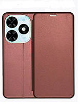 Чохол-книжка для Tecno Spark 20C (бордовий колір) на магніті з відділом для карток