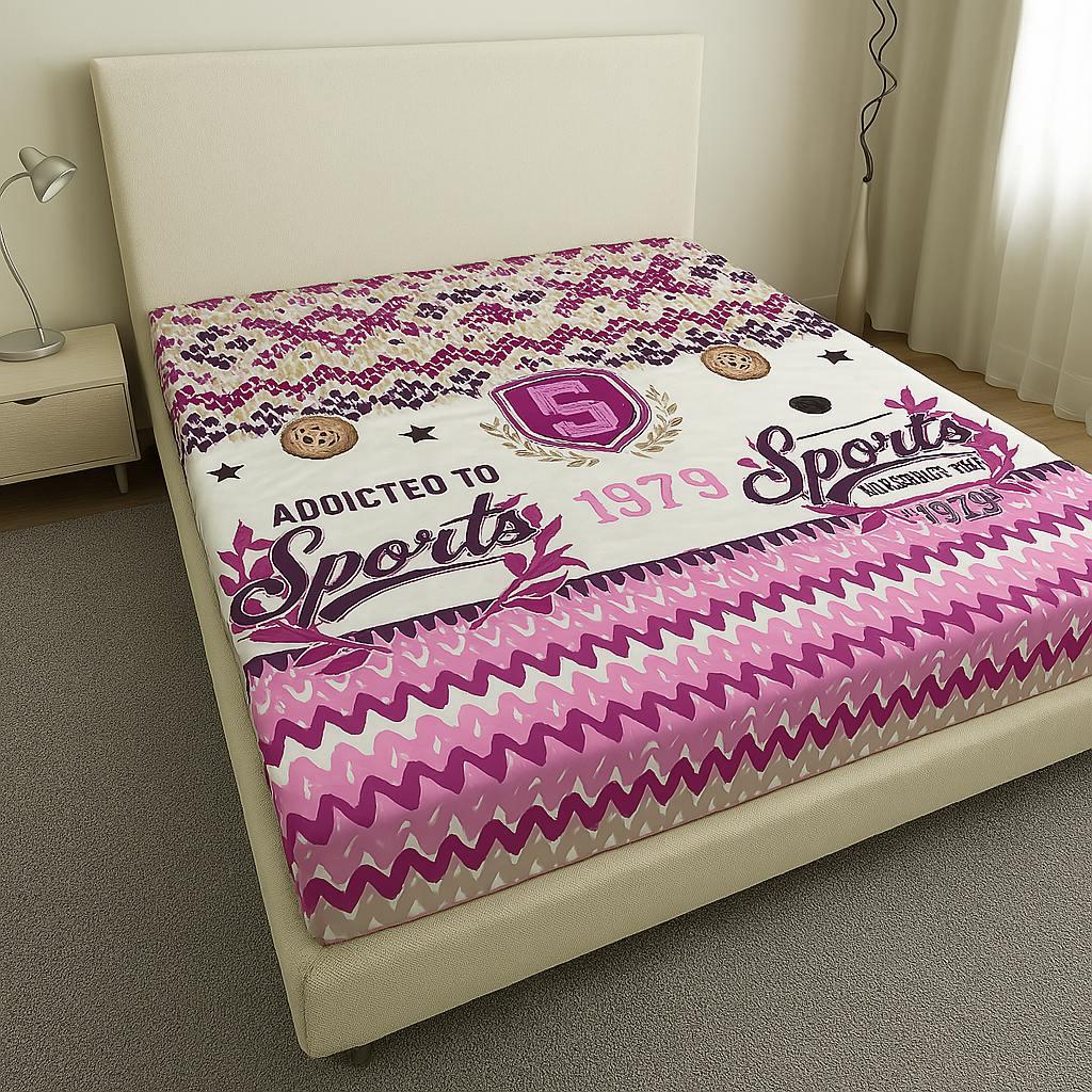Простирадло на резинці двоспальне "Addicted to Sports" | Бязь 160х200 см, фото 1