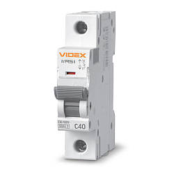 Автоматичний вимикач VIDEX RESIST RS6 |1п, 40А, С, 6кА, 1 шт| (VF-RS6-AV1C40)