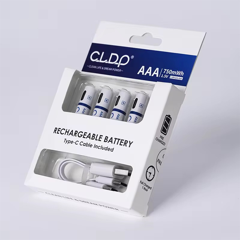 КОМПЛЕКТ АКУМУЛЯТОРІВ 4 ШТ LI-ION C.L.D.P AAA 1.5V 500 MAH TYPE-C