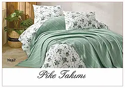 Постільна білизна з вафельним покривалом La Villa Mavi Зелений