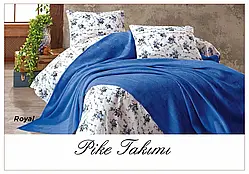 Постільна білизна з вафельним покривалом La Villa Mavi Синій