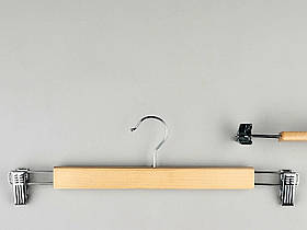 Довжина 40 см. Плічка вішалки тремпеля дерев'яні світлі для штанів і спідниць