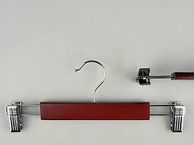 Довжина 30 см. Плічка вішалки тремпеля дерев'яні коричневі для штанів і спідниць