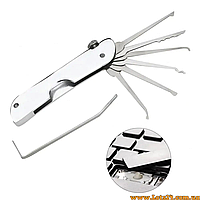 Відмичка брелок складаний інструмент набір інструментів для аварійного відкриття англійських замків ключі мультитул сталь