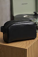 Шкіряна косметичка дорожна сумка несесер Without Cosmetic black