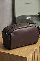 Шкіряна косметичка дорожна сумка несесер Without Cosmetic brown
