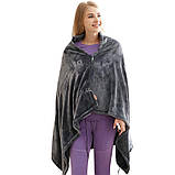 Електрична ковдра USB, портативний плед із підігрівом, 155x80 з 3 режимами нагрівання Електроковдра із застібкою, фото 6