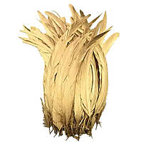 Пір'я півня, довжина 25-30 см, ширина 2,5 см, колір Gold, 1шт