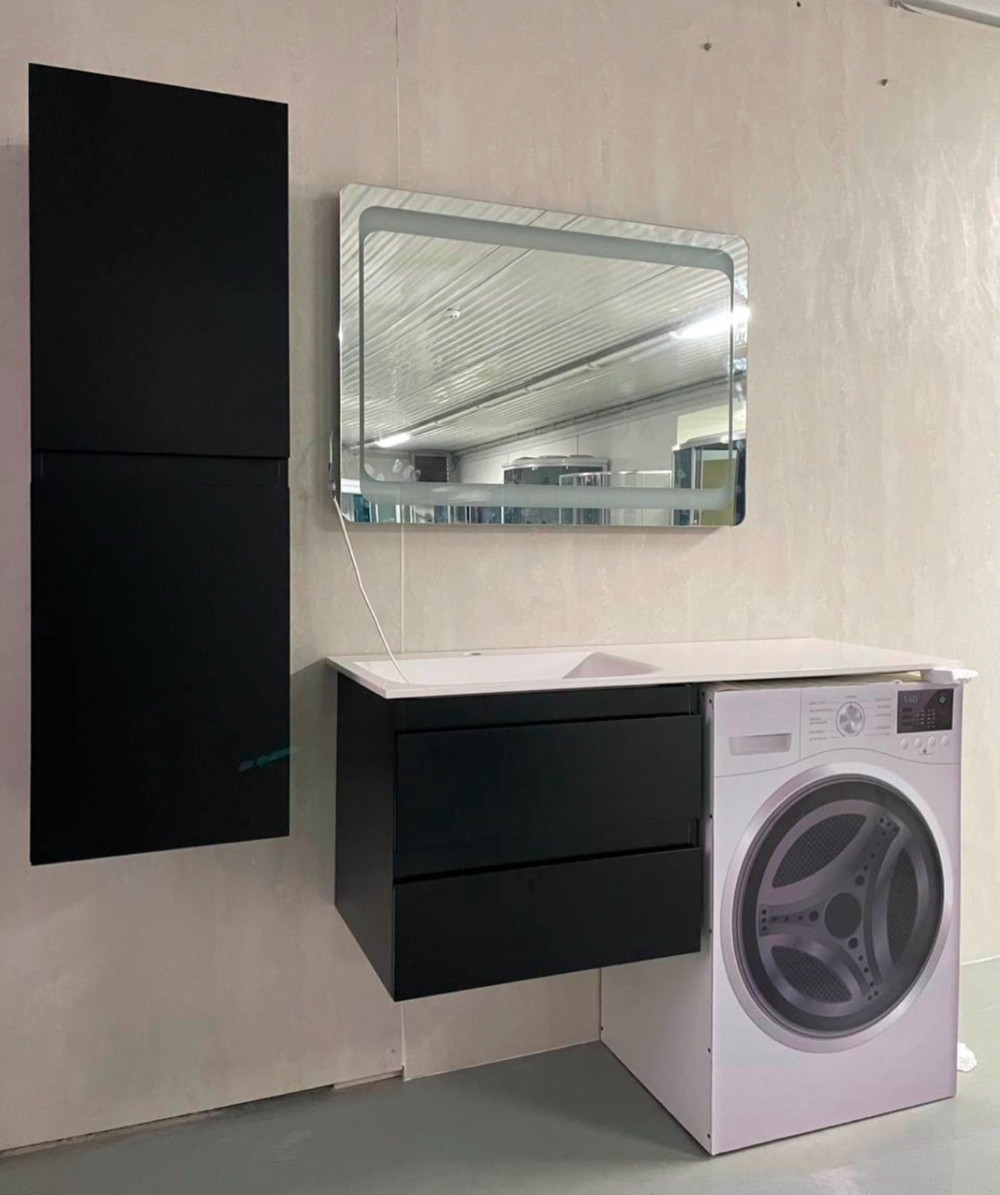 Комлект тумба 60см з умивальником зі штучного каменю під пральну машину