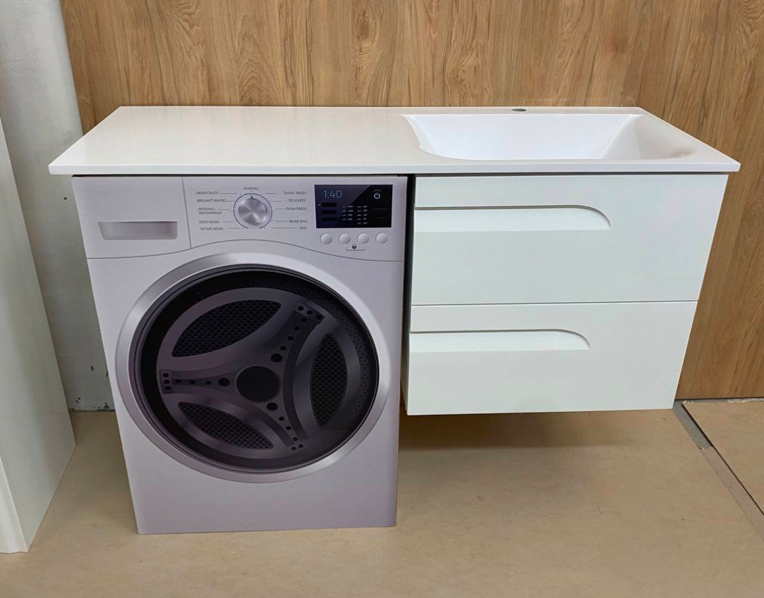 Комлект тумба 60см з умивальником зі штучного каменю під пральну машину