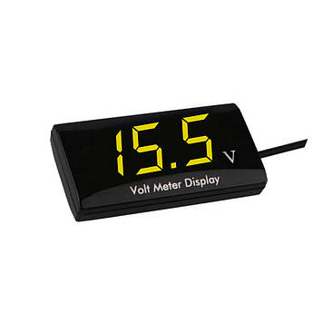 Автомобільний цифровий вольтметр індикація заряду АКБ 5В-30В 0.56 дюйма світлодіодний дисплей ЖОВТИЙ колір