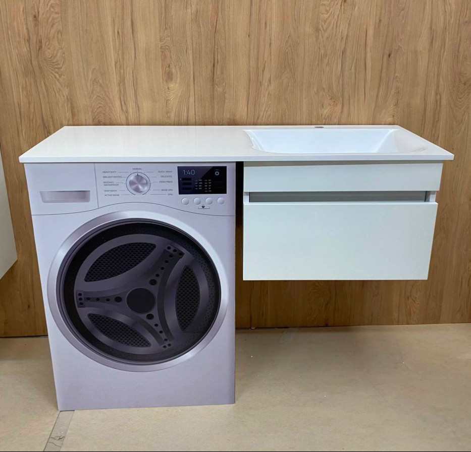 Комлект тумба 60см з умивальником зі штучного каменю під пральну машину