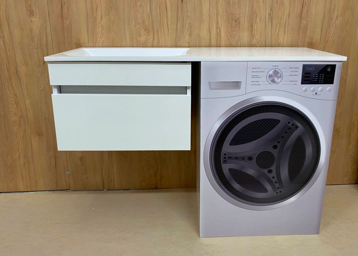 Комлект тумба 60см з умивальником зі штучного каменю під пральну машину