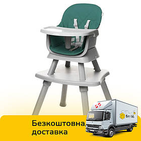 Стілець для годування 4BABY Master 6в1 green (маленький стільчик + практичний столик) Зелений