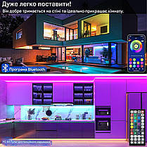 Світлодіодна стрічка Keepsmile 30M (2 рулони по 15M) з керуванням через Bluetooth Smart App, синхронізацією музик, фото 4