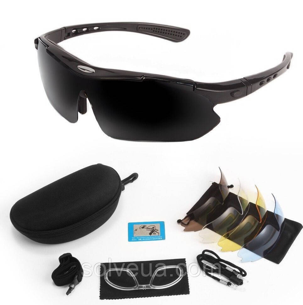 Захисні окуляри Solve тактичні black з поляризацією 5 лінз One size+ solve, фото 1