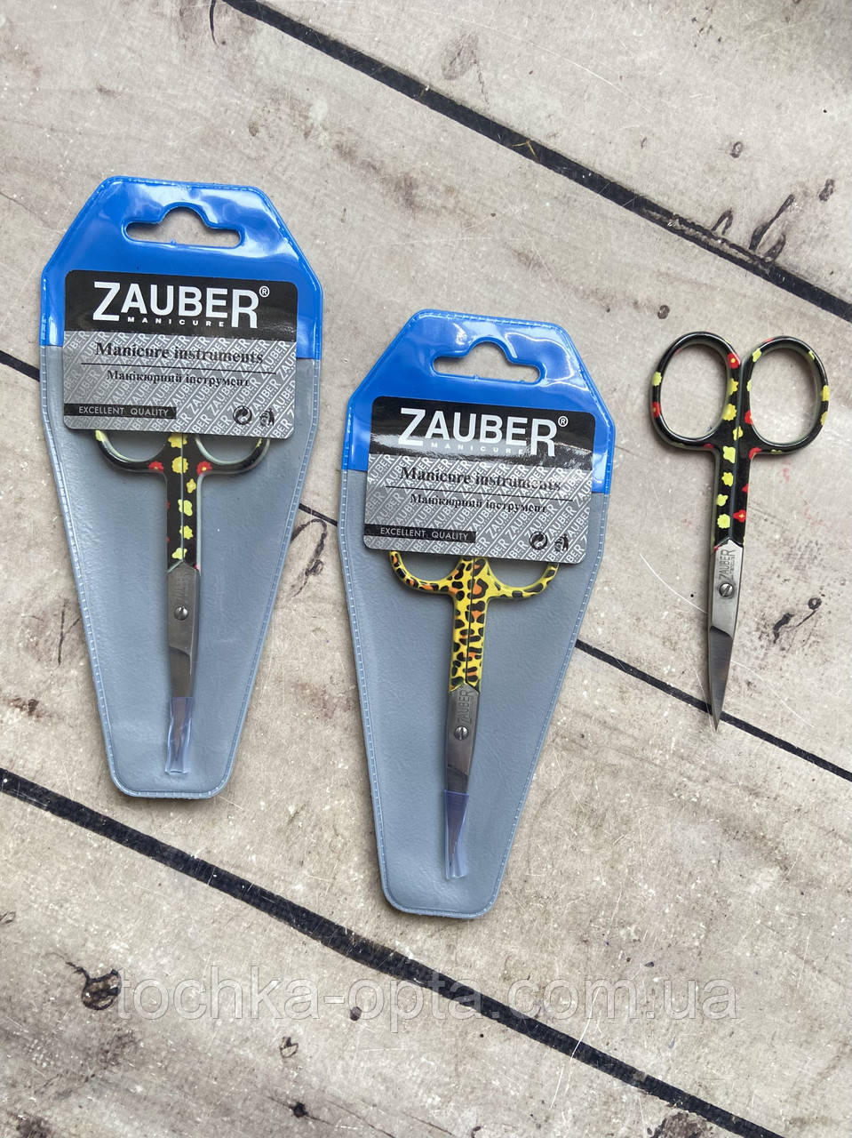 Ножиці Zauber 01-172C нігтьові загнуті кольорові, фото 1