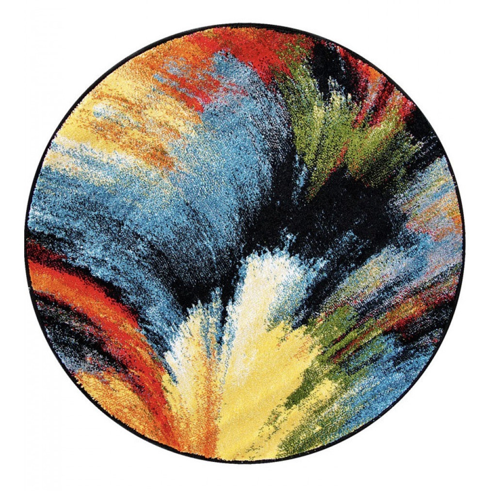 Килим круглий 80см з яскравим дизайном Kolibri 11017/180о