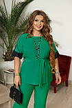 Костюм жіночий брюки та блуза під пояс у кольорах 8916, фото 4