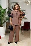 Костюм жіночий брюки та блуза під пояс у кольорах 8916, фото 7