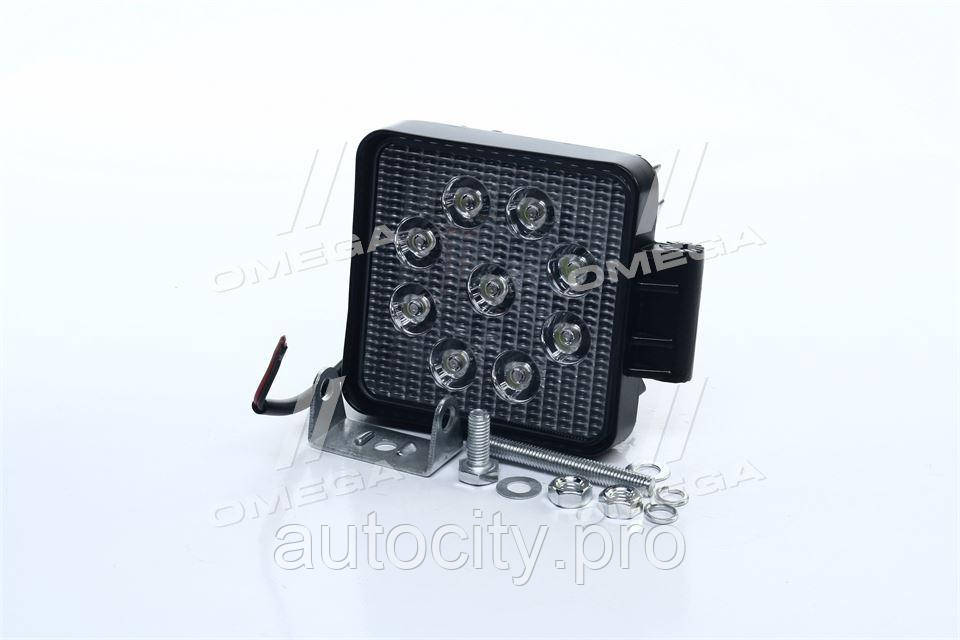 Фара LED додаткова 12 / 24V, 9 * 3W, 106 * 106 * 47mm