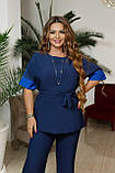 Костюм жіночий брюки та блуза під пояс у кольорах 8916, фото 2