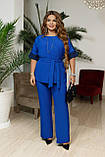Костюм жіночий брюки та блуза під пояс у кольорах 8916, фото 4