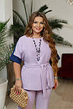 Костюм жіночий брюки та блуза під пояс у кольорах 8916, фото 8