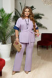 Костюм жіночий брюки та блуза під пояс у кольорах 8916, фото 3
