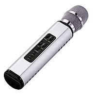 Караоке мікрофон K6 сріблястий (стерео звук)