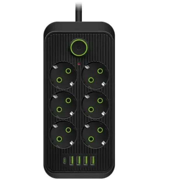 Мережевий фільтр-подовжувач 5 м 6 розеток з 4 USB і Type C F06U Тк-7/Тк-8 Np