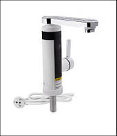 Проточний кран-водонагрівач кухонний для кухні Warm 061 White / Chrome Lidz