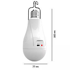 Світлодіодна LED лампа з акумулятором E05L, 2x18650, гачок, ЗУ Type-C, фото 3