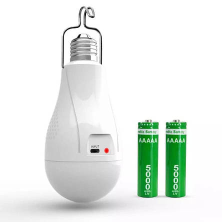 Світлодіодна LED лампа з акумулятором E05L, 2x18650, гачок, ЗУ Type-C, фото 1