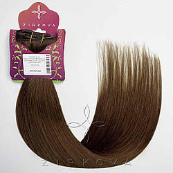 Натуральне Європейське Волосся на Заколках 55 см 110 грам, Шоколад №05