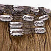 Натуральне Європейське Волосся на Заколках 55 см 110 грам, Шоколад №05, фото 7