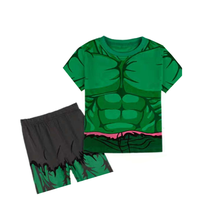 Дитяча літня піжама Халк для хлопчика р. 120,130  Костюм супергероя для сну бавовна