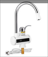 Проточний кран-водонагрівач кухонний для кухні Warm 058 White / Chrome Lidz