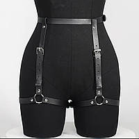 Портупея из экокожи на талию и бедра цвет черный