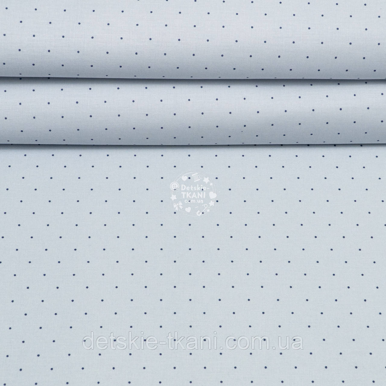 Ранфорс шириною 240 см "Рідкі сині крапки на блідо-блакитному тлі" №5562, фото 1